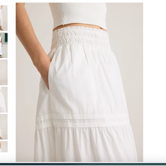 Quince 100% Organic Cotton Poplin Tiered Maxi Skirt Size M - Picture 2 of 7